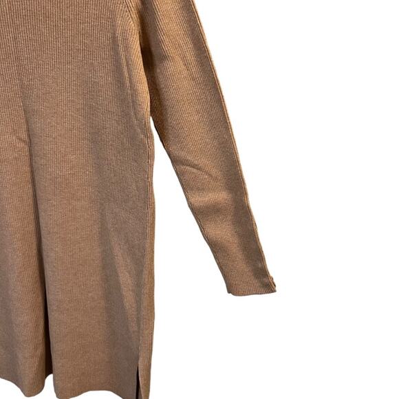 Chico's Petite Ribbed Front Pocket Long Cardigan Sweater Tan Khaki Size 0P Cozy - Picture 11 of 15